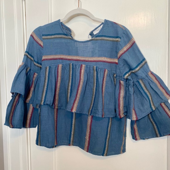 Talori Blue Embroidered Tired Top - Picture 2 of 8